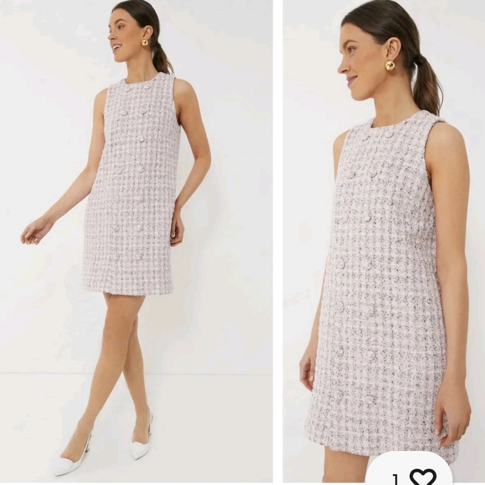 Pomander Place Peony Pink Tweed Bionca Dress In Size Large